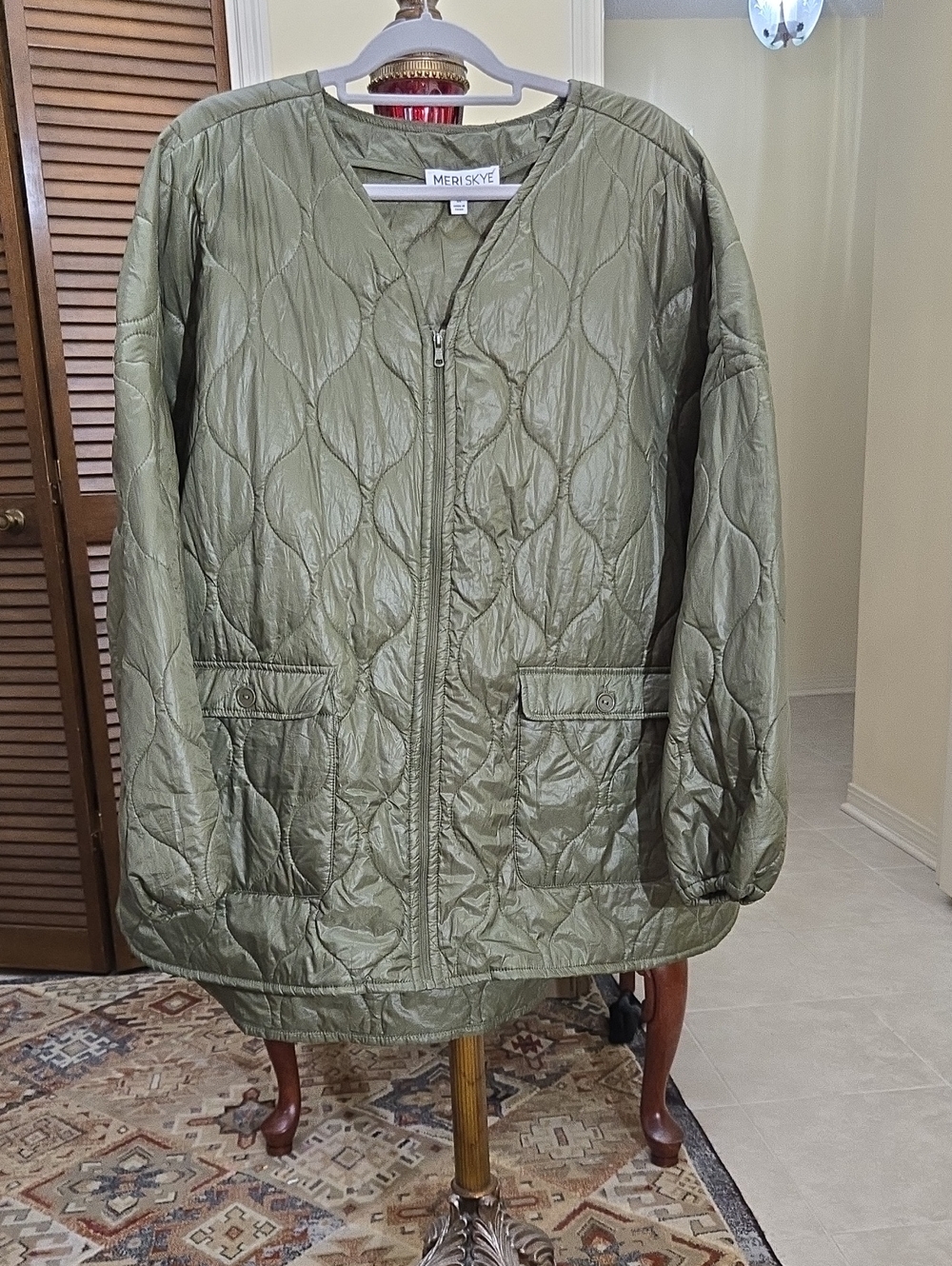 Quilted Olive Lightweight Puffer Jacket